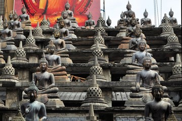 Buddhas and stupas in Colombo Sri Lanka