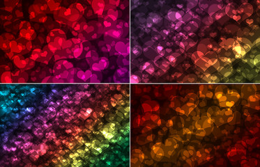 hearts bokeh, Valentines day background