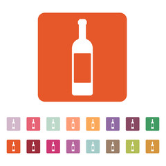 The wine icon. Bottle symbol. Flat