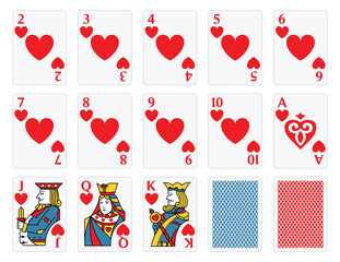 Playing Cards -  Hearts Set