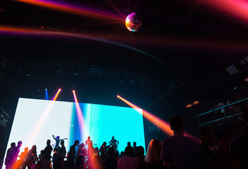 People dancing in club