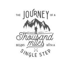 Wilderness quote typographic emblem