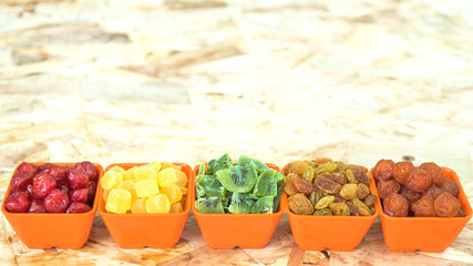 Dried fruits in a ceramic bowl