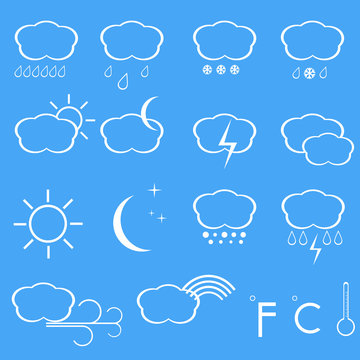 Vector icons of weather.