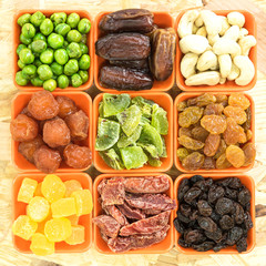 Dried fruits in a ceramic bowl