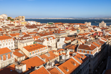 Fototapeta na wymiar Bird view of Lisboa downtown, Portugal