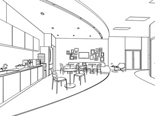 outline sketch of a interior