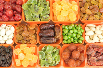 Dried fruits in a ceramic bowl