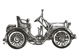 old car on a white background. sketch