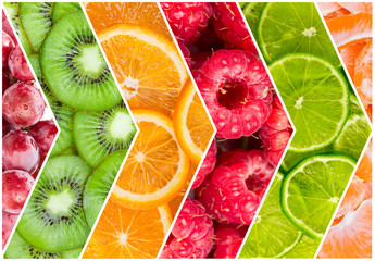 Collage of fresh fruit