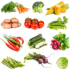 Zelfklevend Fotobehang Groenten Set verse groenten
