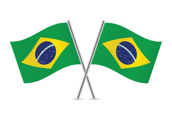 Brazilian flags. Vector illustration.