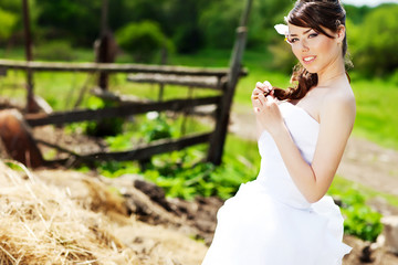 beautiful bride in the village