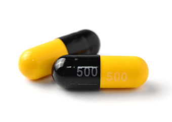 pills capsules isolated on white background