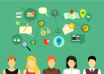 Social network vector illustration