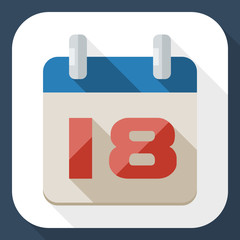 Calendar icon with long shadow