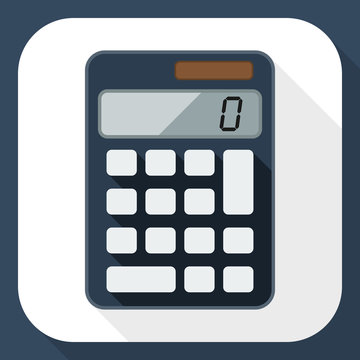Calculator flat icon with long shadow