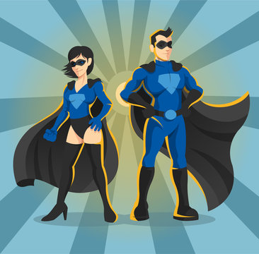 Superheroes vector illustration