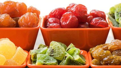 Dried fruits in a ceramic bowl