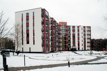 Winter in capital of Lithuania Vilnius city Bajoru hills