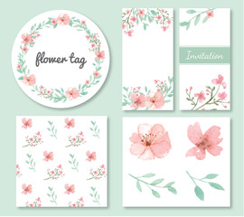 Flowers and leaves design set