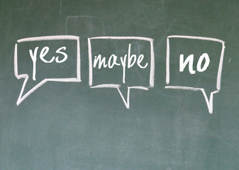 yes maybe and no chat sign on blackboard