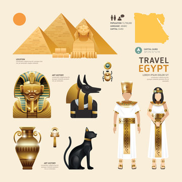 Egypt Flat Icons Design Travel Concept.Vector