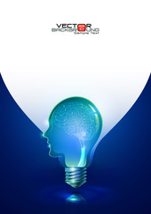 Creative Thinking Human Head Light Bulb