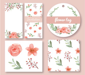 Flowers and leaves design set