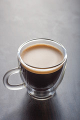 Espresso in glass cup