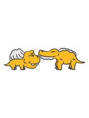 2 funny Dino pair of friends