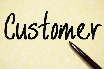 customer word write on paper