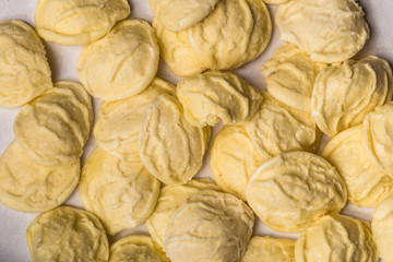 Fototapeta na wymiar Close-up of uncooked Italian orecchiette pasta