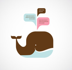 whale icon with speech bubbles