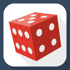 Dice icon with long shadow