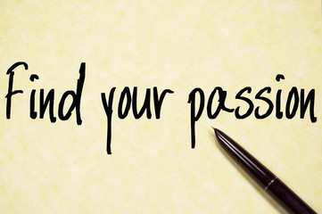 find your passion text write on paper