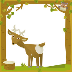 Cartoon frame scene - roe - illustration