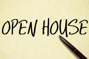 open house text write on paper