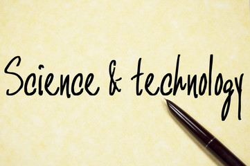 science & technology sign on paper