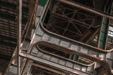 Building frame inside industrial architecture