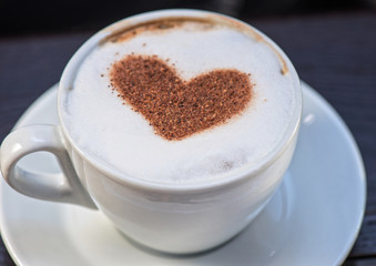 Coffee heart shape