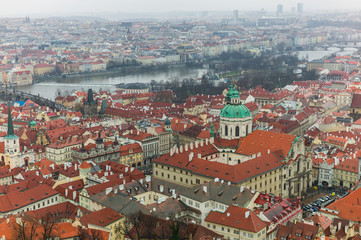 Prague old town landscape winter time, Czech Republic