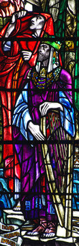 King David With Harp In Stained Glass