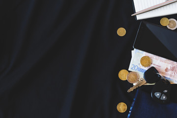 men's pocket content on a black background