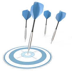 Accurate.4 Dart arrows. One hitting target. Blue theme.