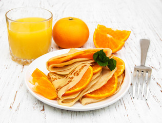 pancakes with orange