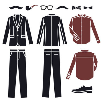 Collection of fashion men's clothes.