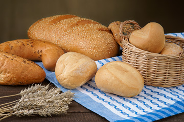 Baking products on the tablecloth