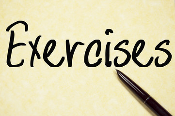 exercises word write on paper