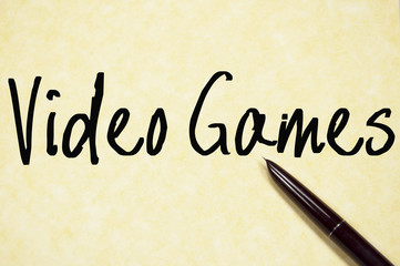 video games text write on paper